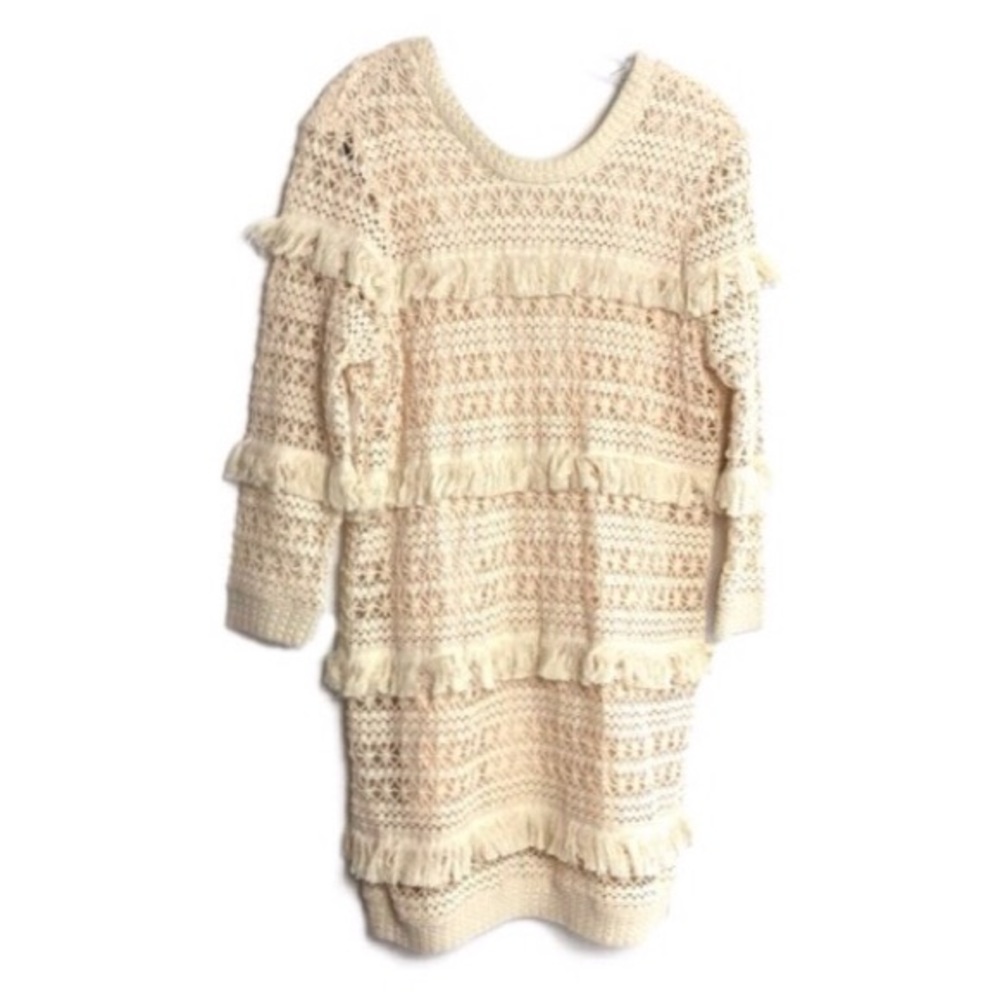 Volcom Stone Row Crochet Mini Fringe Dress M